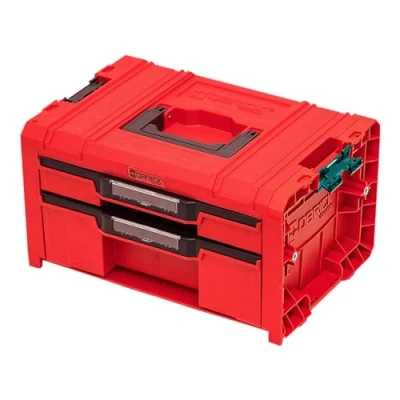 Afbeelding van Qbrick System Pro Drawer 2 Toolbox 2.0 Expert Red Ultra HD gereedschapskoffer, gereedschapskist, gereedschapskist van kunststof, met laden, organizer voor