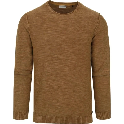 Afbeelding van No Excess Trui Bruin maat XL Heren met Modern fit Pasvorm Katoen Suitable Herenkleding