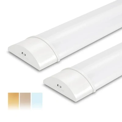 Afbeelding van LED buis 120 cm (2 stuks), kelderlamp 34 W, 3750 lm, 3CCT (3000K/4000K/6500K), geïntegreerde behuizing, stofdicht, lamp voor kantoor, magazijn, garage, werkplaatsen, opslagruimtes, parkeerplaatsen
