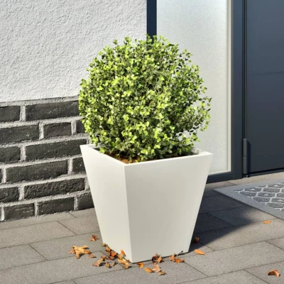 Afbeelding van vidaXL Plantenbak 30x30x30 cm staal wit
