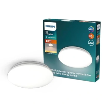 Afbeelding van Philips Acuna plafondlamp 21W Warmwit licht Ingebouwde bewegingssensor