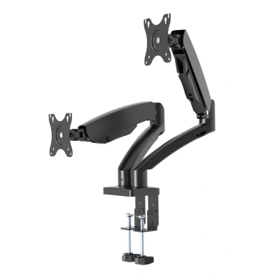 Afbeelding van Monitor arm voor 2 monitoren. Bureau bevestiging. Gasveer gestuurd. tot 8kg