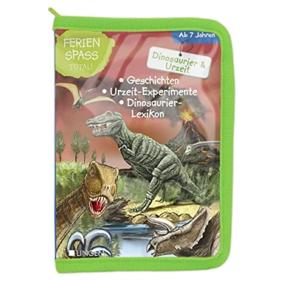 Afbeelding van Ferienspaß total! Dinosaurier und Urzeit: Geschichten, Urzeit Experimente Lexikon in einem Set für Kinder ab 7 Jahren