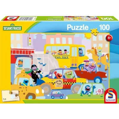 Afbeelding van Schmidt Spiele Sesamstraat In het verkeer, kinderpuzzel, vanaf 6 jaar, 100 stukjes, 56460