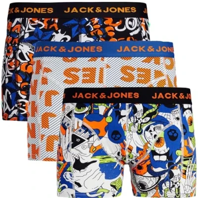 Afbeelding van JACK &amp; JONES Sense Trunks Boxershorts voor heren, 3 stuks, stretch, onderbroek, slim basic ondergoed, stuks @35, L