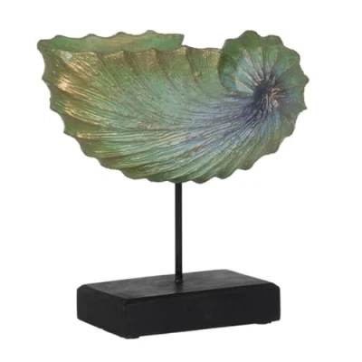 Afbeelding van Decoratieve figuren Bruin Groen Schelp 30 x 12 cm