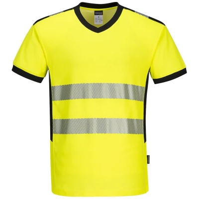 Afbeelding van PW3 Hi Vis T shirt met V hals maat Medium, YeBk