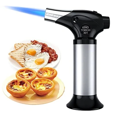 Afbeelding van Ankway Hervulbare Keuken Butaan Blowtorch Aansteker, Verstelbare Vlam Culinaire Zaklamp voor Creme Brulee Koken Bakken BBQ Grill DIY, Winddicht (Butaan Niet Inbegrepen)