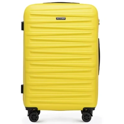 Afbeelding van WITTCHEN Skyspeed Line Medium koffer ABS Hardschalige met wielen Trolley Reiskoffer Combinatieslot Telescopisch handvat 4 Geel 67 x 45 26 cm
