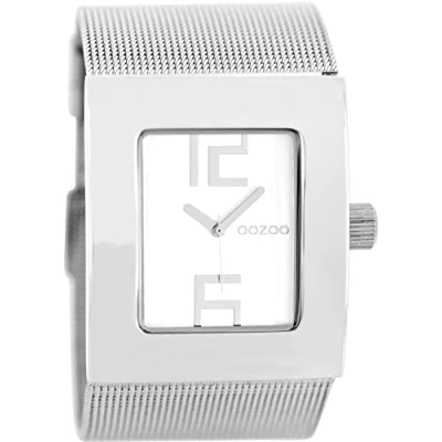Afbeelding van OOZOO Timepieces zilverkleurige horloge met metalen mesh armband C2005