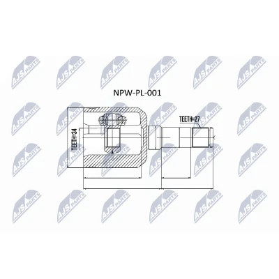 Afbeelding van Homokineet reparatie set, aandrijfas NTY NPW PL 001