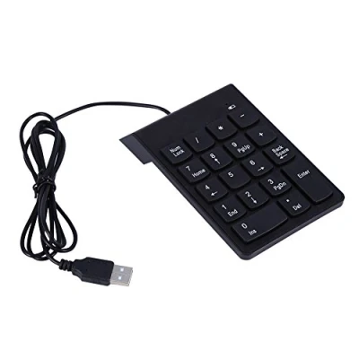 Afbeelding van USB numeriek toetsenbord, zwart mini toetsenblok met interface, duurzaam 18 toetsenbord voor laptop desktop