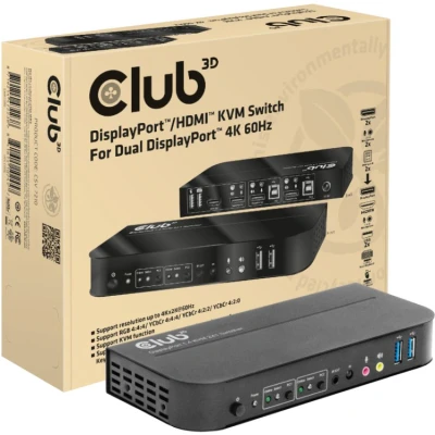 Afbeelding van CLUB3D DisplayPort/HDMI KVM Switch For Dual DisplayPort 4K 60Hz