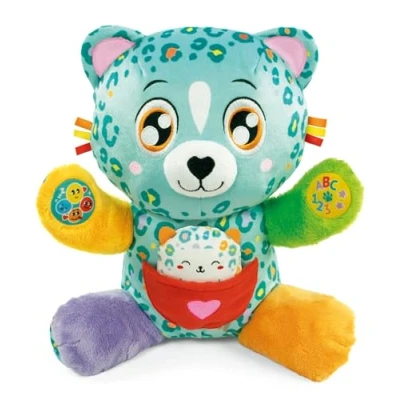 Afbeelding van Clementoni Baby Cleo en Leo, interactief sprekend pluche dier met kleine puppy, voor kinderen vanaf 6 maanden, activiteitencentrum ter bevordering van de emotionele, zintuiglijke cognitieve