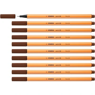 Afbeelding van STABILO point 88 Premium Fineliner Fine 0,4 mm Bruin Doos 10 stuks