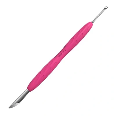 Afbeelding van Dubbel instrument voor manicure met siliconen handvat STALEKS UNIQ PQ 11/2 (ring + hoefstokje)