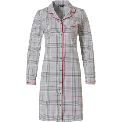 Afbeelding van Pastunette deluxe dames nachthemd L/M 95Cm Red Square 44 Grijs