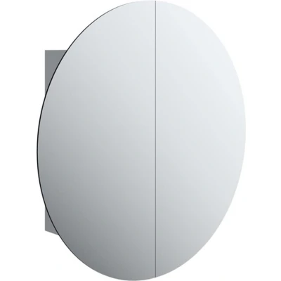 Afbeelding van vidaXL Badkamerkast met ronde spiegel en LED 54 x 17,5 cm grijs