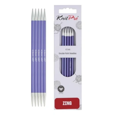 Afbeelding van KnitPro Zing sokkennaalden 15cm 4.50mm.
