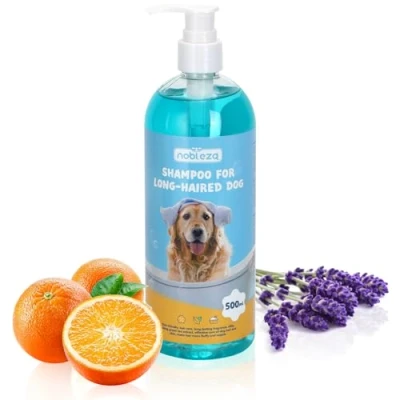 Afbeelding van Nobleza hondenshampoo lang haar met Camellia Sinernsis extract, verzorging voor vacht en huid, betere kambaarheid, shampoo honden katten, gevoelig tegen jeuk, geur (500 ml)