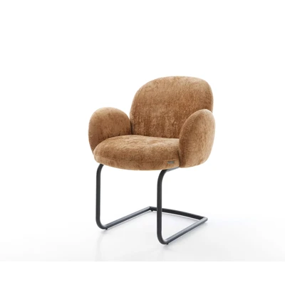 Afbeelding van DELIFE sledemodel Nube Flex met armleuning chenille Roest rond zwart pocketveer kern