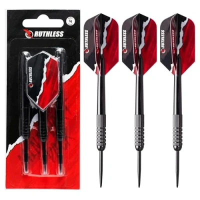 Afbeelding van RUTHLESS Mini dartset Miniatuur lichtgewicht stalen tip inclusief flights, zwart (BX238)
