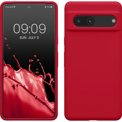 Afbeelding van kwmobile telefoonhoesje geschikt voor Google Pixel 7 Hoesje met siliconen coating Smartphone case in kersrood