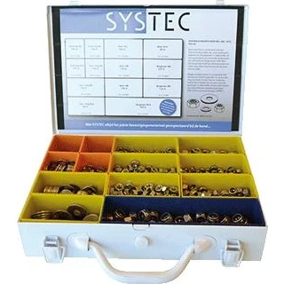 Afbeelding van SYSTEC assortimentskoffer moeren en ringen RVS M6 / M8 M10 DIN 934/985/125A/ 9021 (1720 delig)