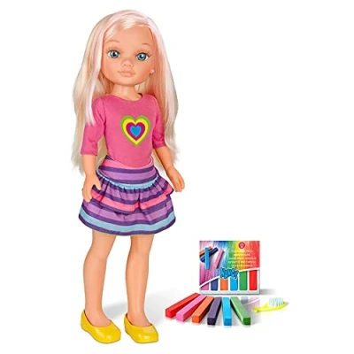 Afbeelding van Nancy Een dag highlights maken, pop met gekleurd krijt om haar te schilderen en originele kapsels inclusief haaraccessoires (700013865), 43 cm