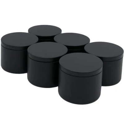 Afbeelding van Dosenritter 6 x ronde kruidenpotjes/theedoos met siliconen afdichting om open te draaien, luchtdicht van metaal voor ca. 100 g kruidenpoeder 6,2 8 cm (H, ø)