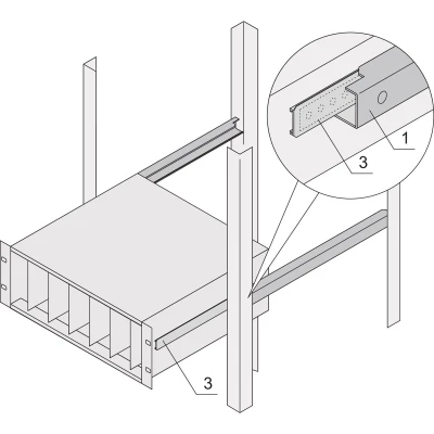 Afbeelding van Schroff 24562457 19 inch Rails voor patchkast
