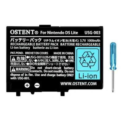 Afbeelding van OSTENT 3.7V 1000mAh Oplaadbare Li ion Polymeer Lithium Batterij Gereedschapsset voor Nintendo DSL NDS Lite