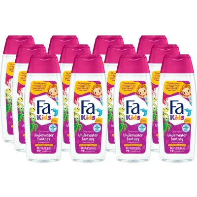 Afbeelding van 12x FA Kids Douchegel &amp; Shampoo voor Meisjes Underwater Fantasy (Zeemeermin) 250ml