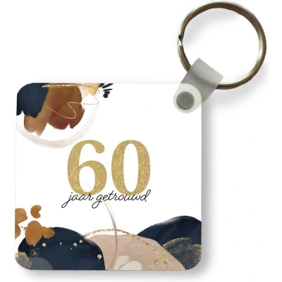 Afbeelding van Sleutelhanger Uitdeelcadeautjes 60 jaar getrouwd Trouwen Spreuken Quotes Jubileum Plastic