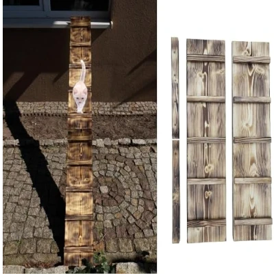 Afbeelding van Kattenladder, kattentrap, gevlamd, kattentrede voor balkon, 1 m tot 6 m, met schroefhaak, outdoor, ladder, lengte: 4