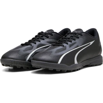 Afbeelding van Puma Ultra PLAY TT Voetbalschoenen voor kunstgras, Heren, Maat: 44, Black/asphalt Textiel/ synthetisch