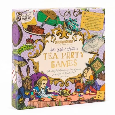 Afbeelding van The Mad Hatter&#039;s Tea Party Games 5 in 1 Spellen Set Engelstalig Professor Puzzle