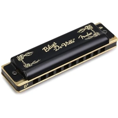 Afbeelding van Fender blauws DeVille harmonica Key of B Flat Diatonische