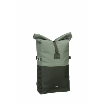 Afbeelding van Sandqvist Icon Rolltop laptop rugzak M multi dark with black leather
