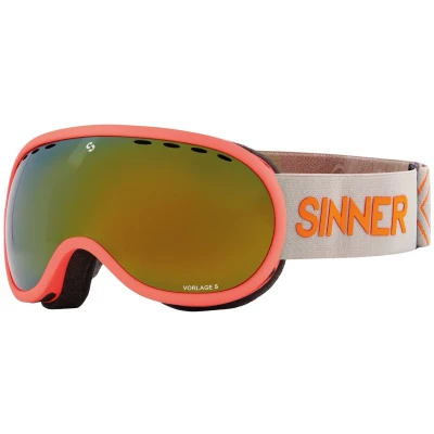 Afbeelding van Sinner skibril Vorlage S oranje/beige (goudgroen lens)