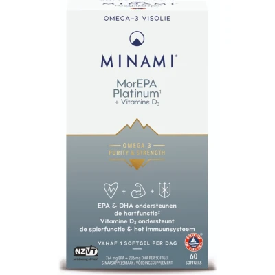Afbeelding van 2x Minami MorEPA Platinum + Vitamine D3 60 softgels