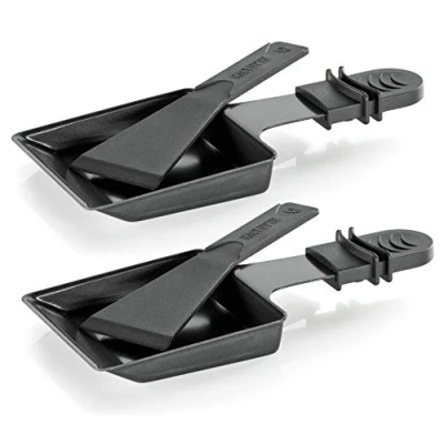 Afbeelding van Küchenprofi raclette pannetjes met schraper, set van 2, 2 pannen antiaanbaklaag, warmte geïsoleerde handgrepen, schrapers, 9 x cm, handvat: 18 voor veel apparaten