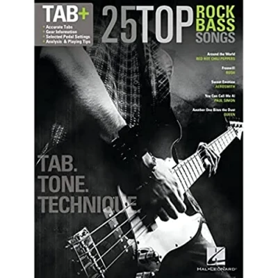 Afbeelding van 25 TOP ROCK BASS SONGS BASSE: Tab. Tone. Technique.