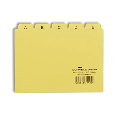 Afbeelding van Durable TABKAARTEN PLASTIC A6 A/Z GEEL