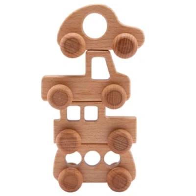 Afbeelding van Woodily Wooden Toys Montessori houten speelgoed, auto&#039;s voor kinderen, jongens en meisjes vanaf 0 maanden, duurzaam, babyspeelgoed, geboorte, motoriekspeelgoed, kauwspeelgoed, verjaardagscadeau