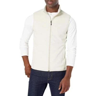 Afbeelding van Amazon Essentials Polar fleece vest met volledige rits voor heren (verkrijgbaar in Big &amp; Tall), havermout heather, S
