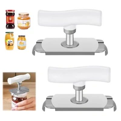 Afbeelding van 2 stuks Effortless artritis Jar opener, blikopener handmatig, glazen schroefdekselopener, verstelbare blikopener, senioren, voor familie, picknick, winkel.