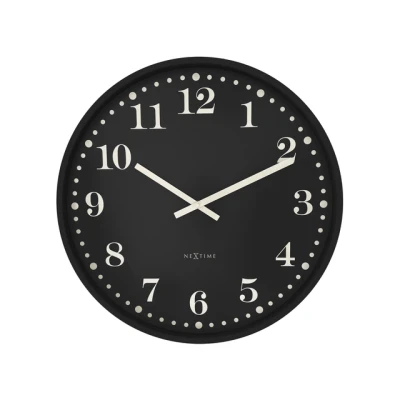 Afbeelding van Wandklok 50cm Stil Zwart Plastic NeXtime &#039;Dickens Large&#039;