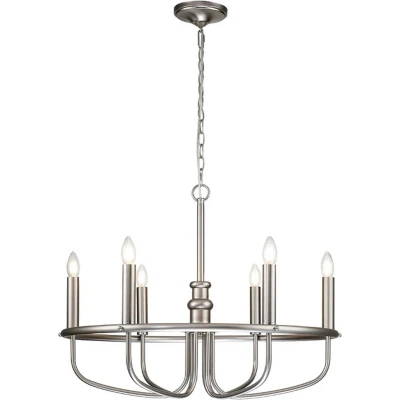 Afbeelding van Kichler LED Kroonluchter 6X E14 Max 40W Dimbaar Brushed Nickel