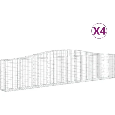 Afbeelding van vidaXL Schanskorven 4 st gewelfd 400x30x80/100 cm ijzer